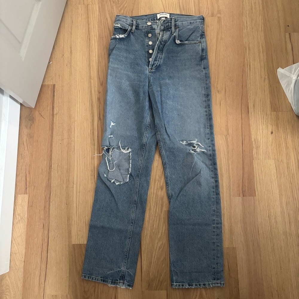 Agolde Blue Distressed Jeans